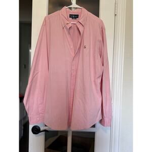 RALPH LAUREN Oxford Pink  Button Down Classic Dress Shirt Pony 17 1/2 36/37